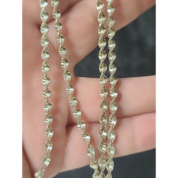 Italy 925 Sterling Silver Twisted Chain Necklace Vintage - Picture 1 of 10